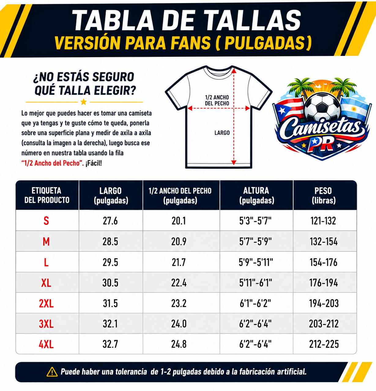 Tabla de talles